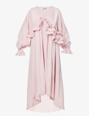 Amy Lynn Annie Spotted Tulle Midi Dress In Pink | ModeSens