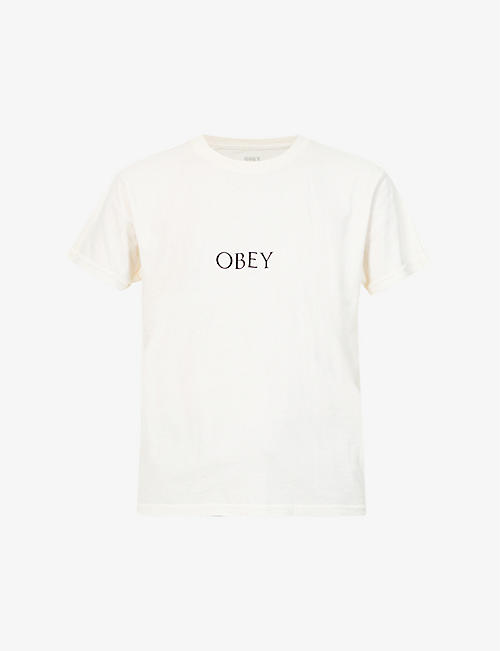 OBEY: Novel logo-print cotton-jersey T-shirt