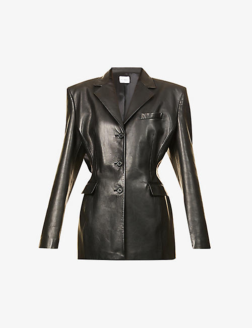 MAGDA BUTRYM: Notch-lapel single-breasted leather blazer