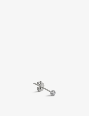MARIA TASH: Scalloped 18ct white-gold and 0.03ct diamond single stud earring