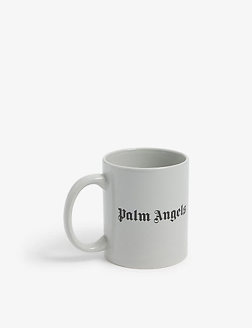 PALM ANGELS: Classic logo-print ceramic mug 10cm