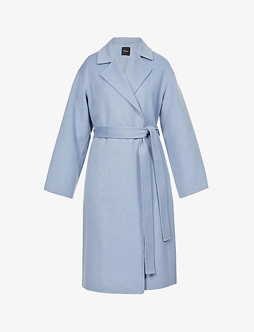 THEORY: Self-tie wool and cashmere-blend coat