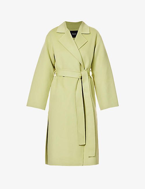THEORY: Self-tie wool and cashmere-blend coat