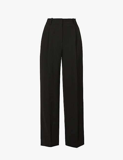 THEORY: Pleated tapered high-rise woven trousers