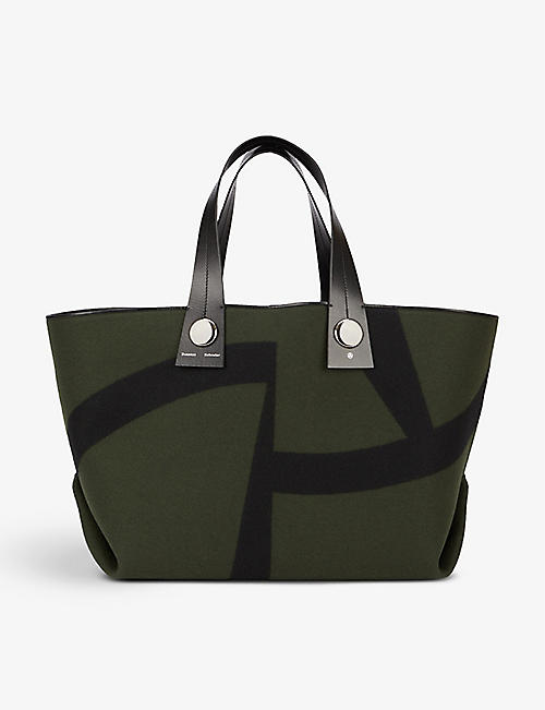 PROENZA SCHOULER: Proenza Schouler x Mercedes-Benz abstract-pattern recycled-wool tote bag