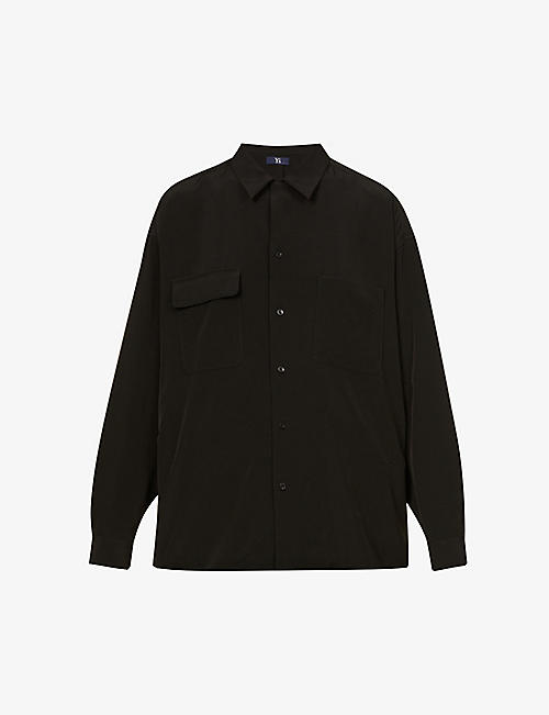 YS: Relaxed-fit spread-collar crepe shirt