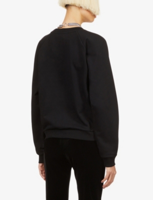 BALMAIN Logo-flocked cotton-jersey sweatshirt