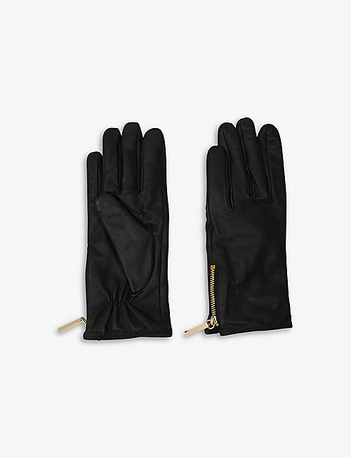 WHISTLES: Zipped leather gloves