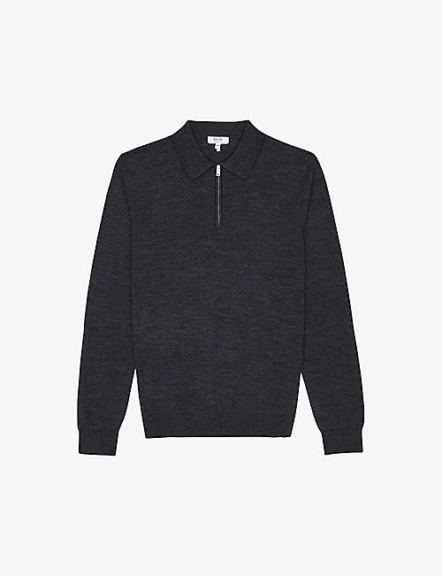 REISS: Robertson merino-wool polo shirt