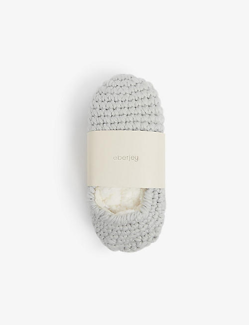 EBERJEY: Ankle fleece-lined knitted slipper socks