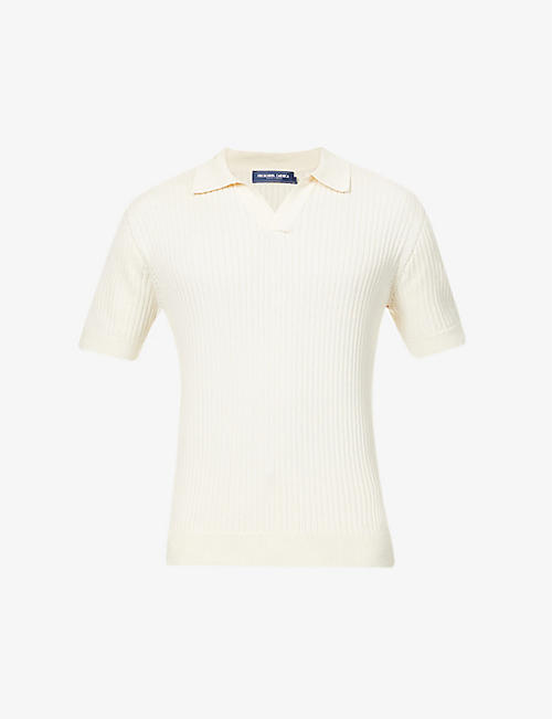 FRESCOBOL CARIOCA: Rino buttonless cotton and silk-blend polo shirt