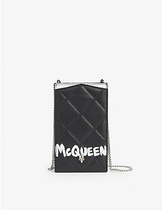 ALEXANDER MCQUEEN: Graffiti quilted-leather phone case