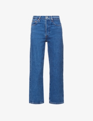 LEVIS: Ribcage straight-leg high-rise denim jeans