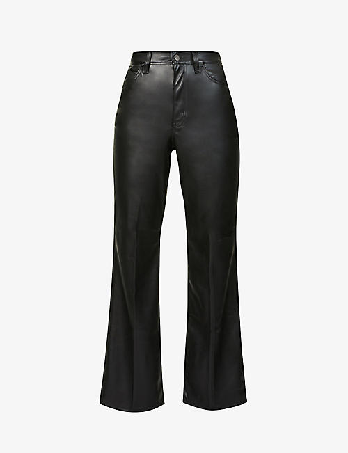 LEVIS: 70s Flare flared high-rise faux-leather jeans