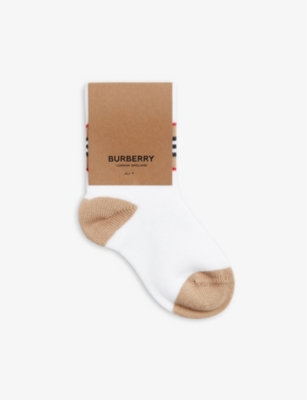 BURBERRY - Heritage check stretch cotton-blend socks 
