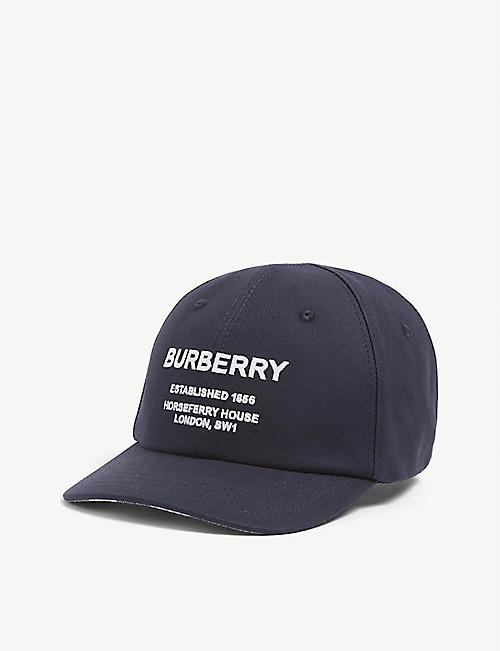 BURBERRY: Logo-print cotton cap 8-12 years