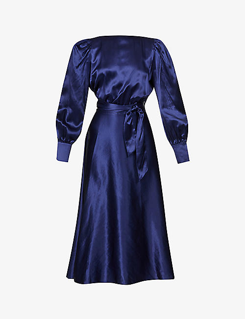 HARMUR: Gilly A-line silk midi dress