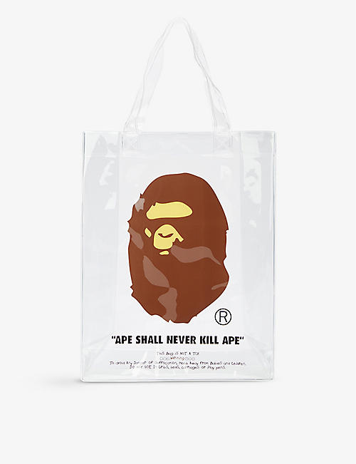 A BATHING APE：Ape Head 印花塑料托特包