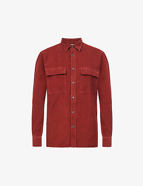 OSCAR JACOBSON: Haidar long-sleeve cotton-corduroy shirt