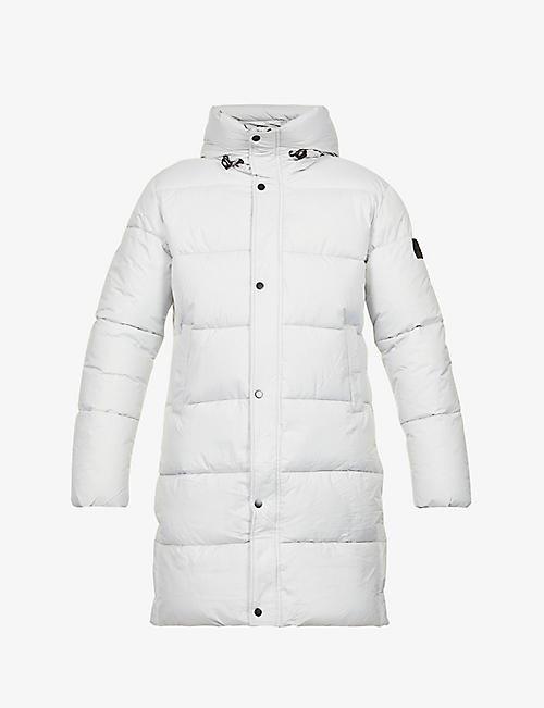 MAURICE BENISTI: Padded quilted shell hooded jacket