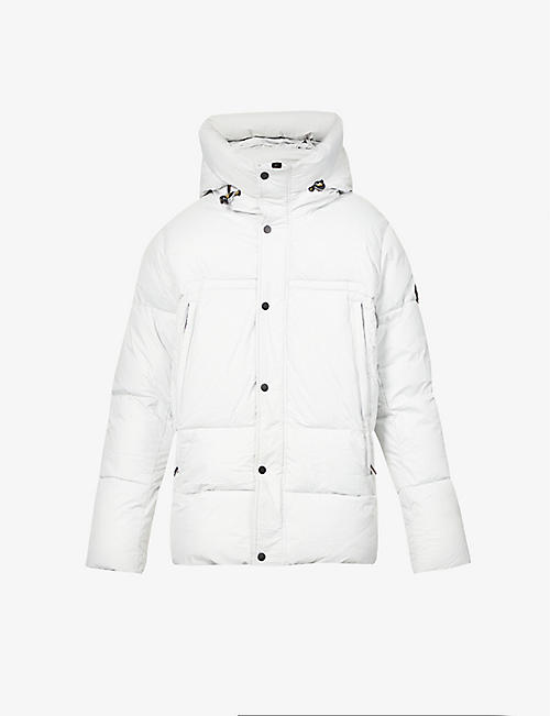MAURICE BENISTI: Quilted padded shell hooded jacket