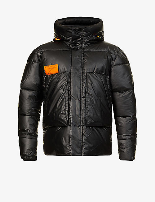 MAURICE BENISTI: City brand-patch shell hooded puffer jacket