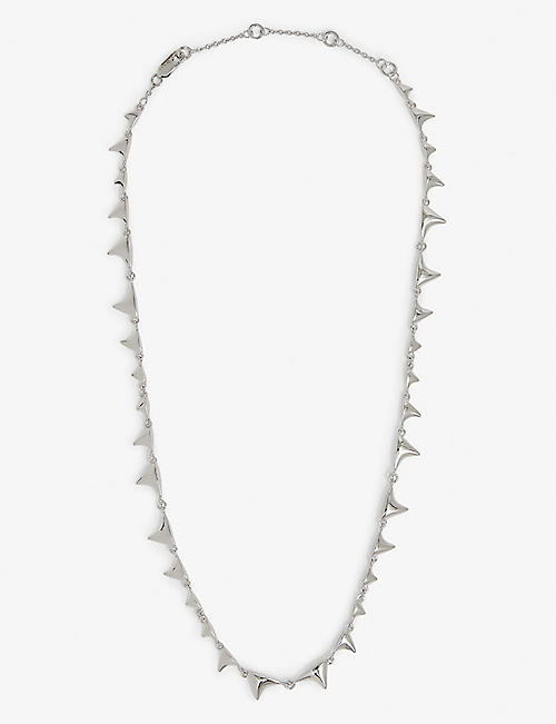 DOMINIC JONES: Fang mini rhodium-plated recycled sterling-silver necklace