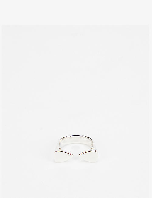 DOMINIC JONES: Open rhodium-plated recycled-silver ring
