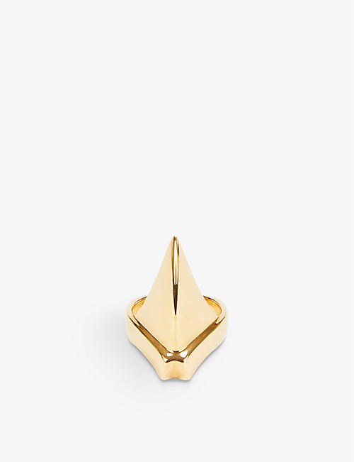 DOMINIC JONES: Claw 18ct yellow gold-plated vermeil recycled-silver ring