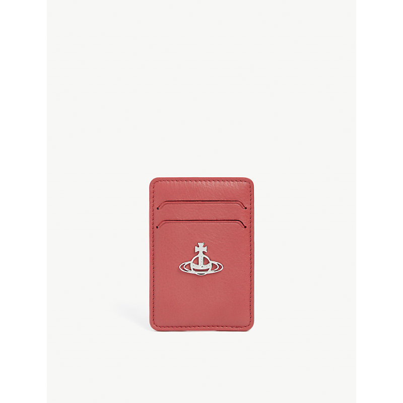 Vivienne Westwood Yasmine Brand-plaque Leather Card Holder In Smooth Red