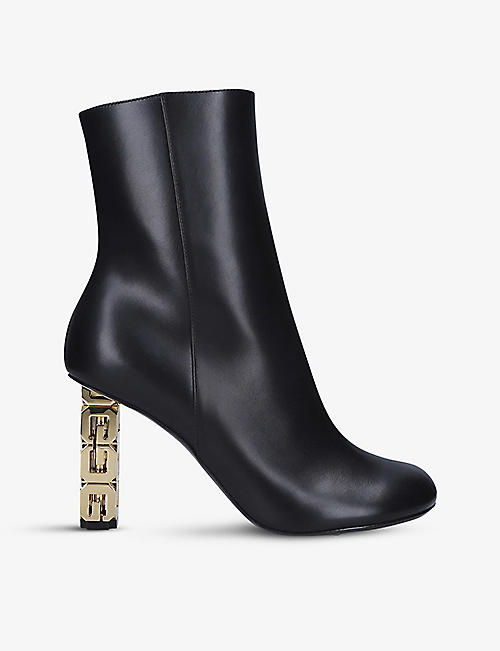 GIVENCHY: G-Cube block-heel leather ankle boots