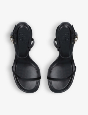 Shop Givenchy Women's Black G-cube Embellished Leather Heeled Sandals
