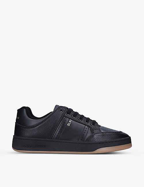 SAINT LAURENT: SL 61 logo-embossed leather low-top trainers