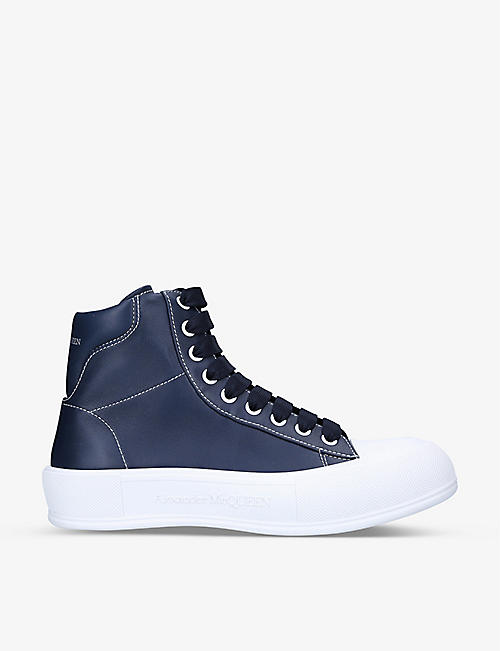 ALEXANDER MCQUEEN: Men’s Deck lace-up leather high-top trainers