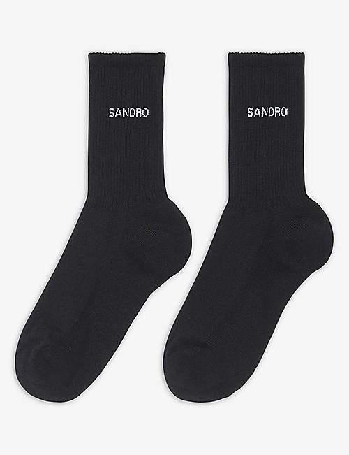 SANDRO: Jacquard-logo cotton socks