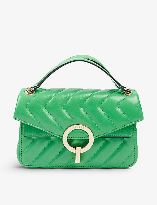 SANDRO: Yza quilted leather shoulder bag