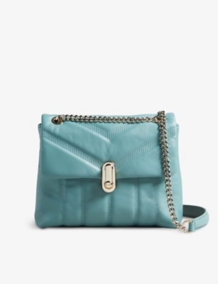 Ted Baker Ayalina Small Quilted Leather Crossbody Bag In Tealblue