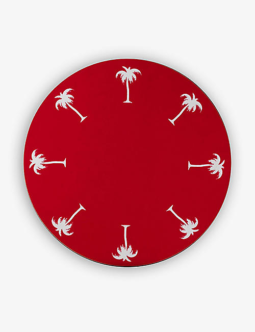 ALICE PETO: Palm Tree gloss-finished wooden placemats set of four