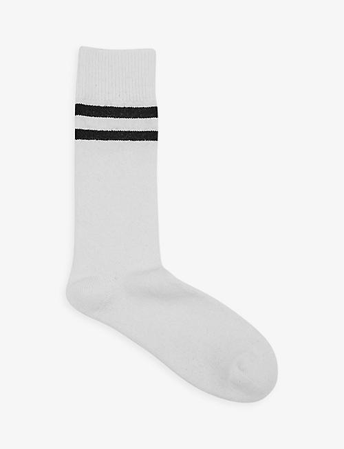REISS: Alcott striped-trim wool-blend socks