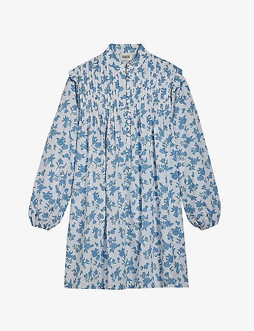 CLAUDIE PIERLOT: Floral-print cotton mini dress
