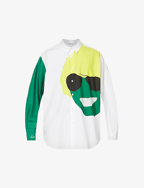 KENZO: Graphic-print relaxed-fit cotton shirt