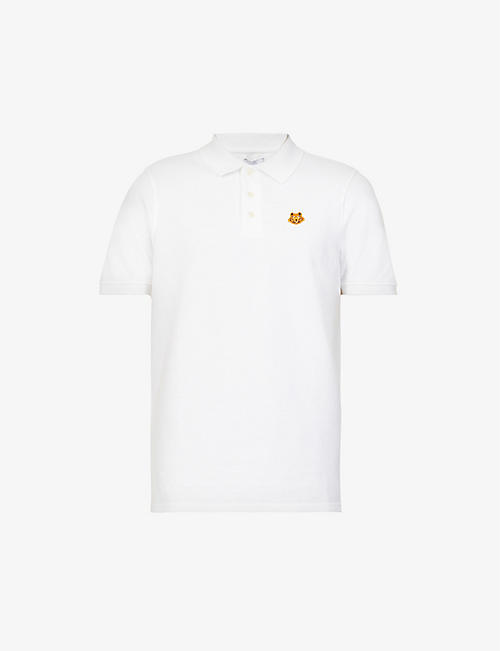KENZO: Crest logo-embroidered cotton polo shirt