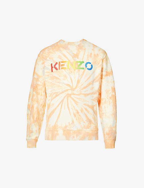 KENZO: Logo-print tie-dye cotton-jersey sweatshirt