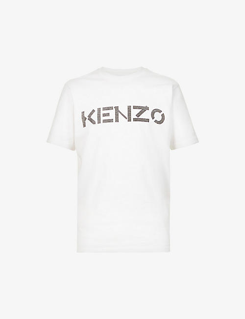 KENZO：品牌标识印花圆领平纹针织棉 T 恤