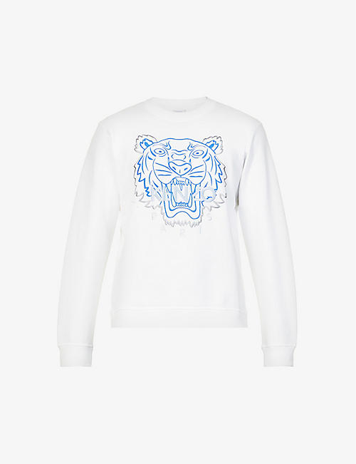 KENZO: Tiger Icon brand-embroidered cotton-jersey sweatshirt