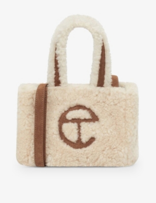 UGG X TELFAR - UGG x Telfar logo-overlay small sheepskin and suede tote ...