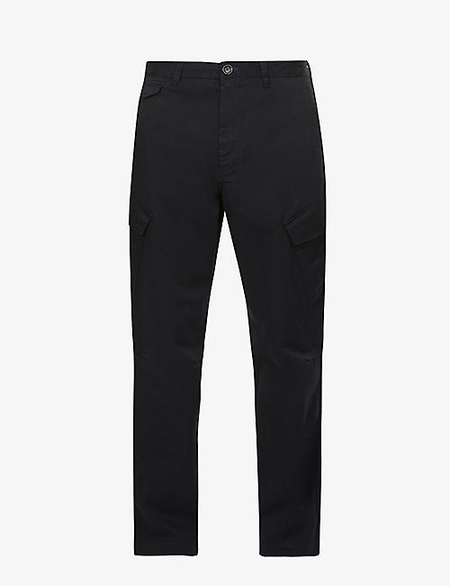 PS BY PAUL SMITH: Zebra-embroidered slim-fit slim-leg organic cotton-blend trousers
