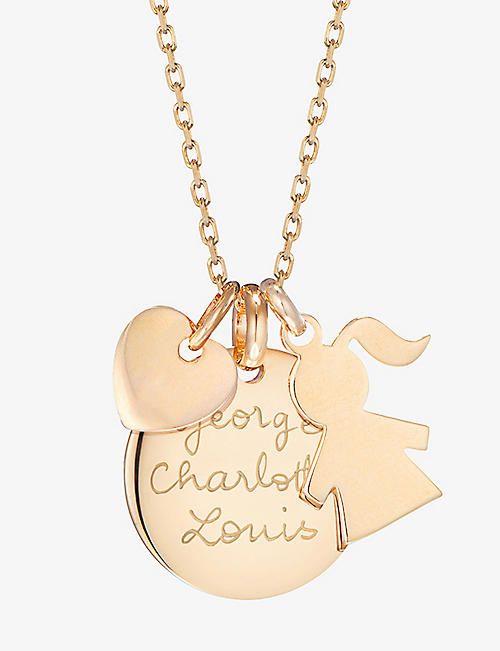 MERCI MAMAN: The Duchess Girl personalised 18ct yellow gold-plated brass necklace