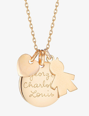 MERCI MAMAN The Duchess Boy personalised 18ct yellow gold-plated brass necklace