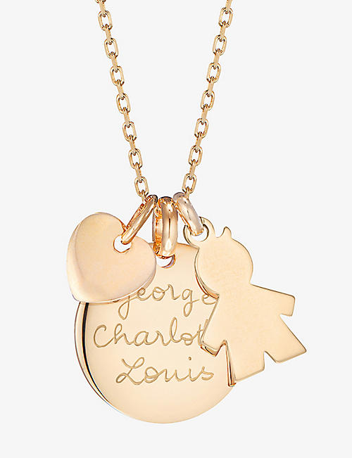 MERCI MAMAN: The Duchess Boy personalised 18ct yellow gold-plated brass necklace